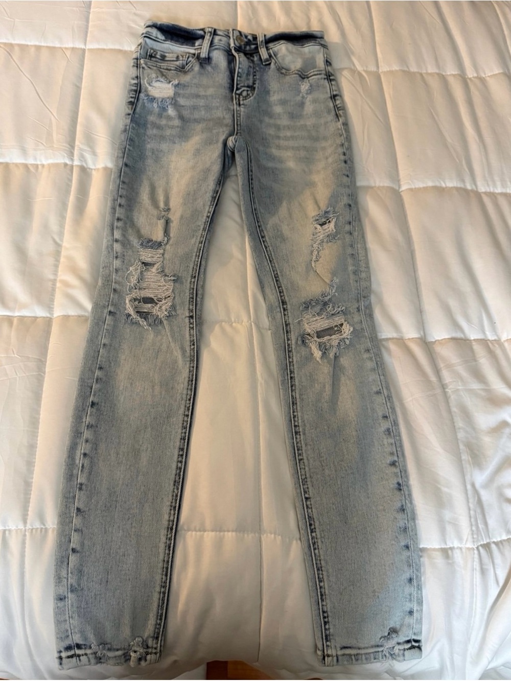 Vervet Acid Wash Distressed Women’s Jeans - Casual Slim Fit size 1